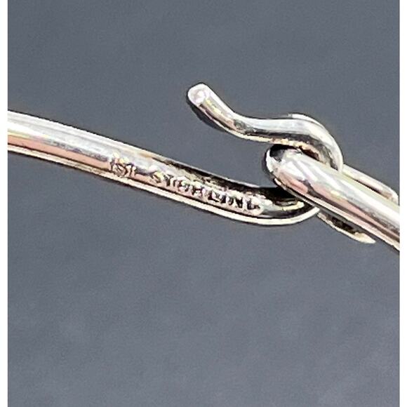 Sterling Silver Designer Signed 925 Hook and Loop Closure Cuff Bracelet - Picture 2 of 8